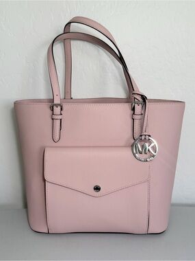 Michael Kors Jet Set Saffiano Leather Pocket Tote Bag
